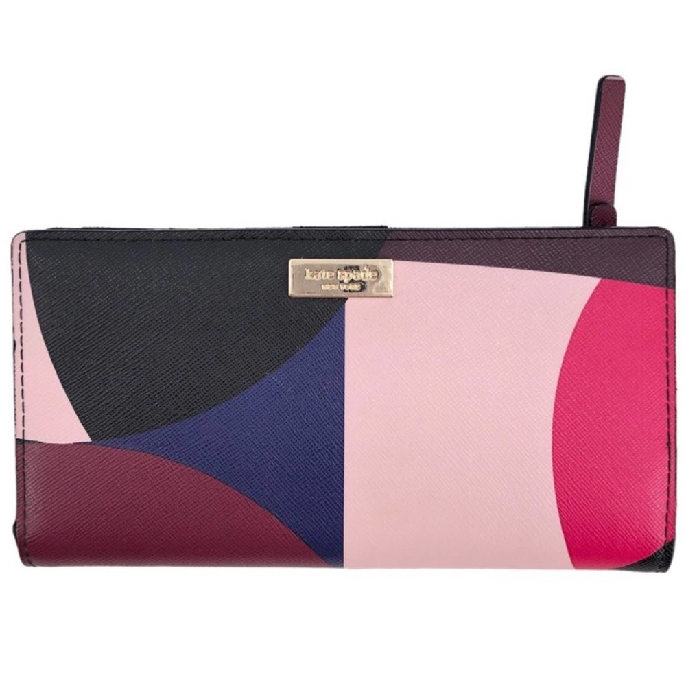 KATE SPADE ♠️ New York LAUREL WAY GEO SPOTLIGHT LARGE SLIM BIFOLD WALLET🌟EUC🌟